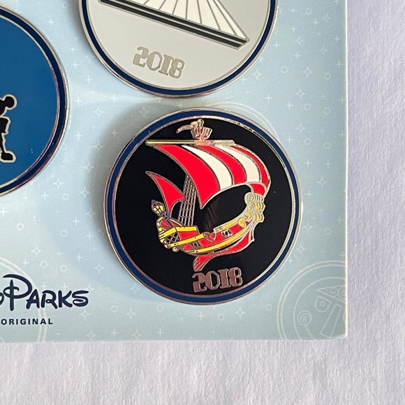 Disney Parks 2018 Space Mountain Peter Pan's Flight Small World Booster Pin Set - Picture 6 of 6